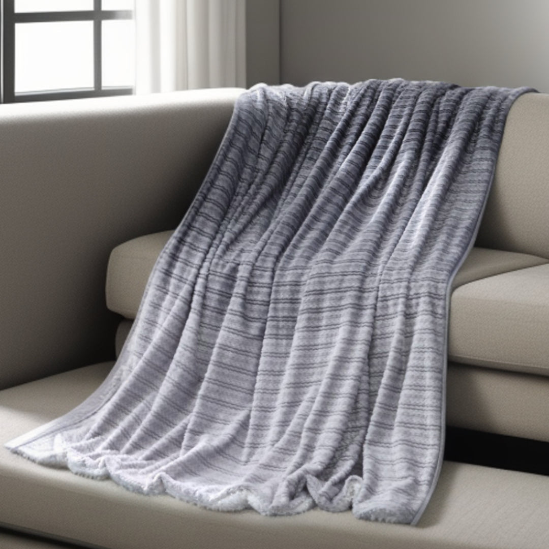 Dark Slate Gray Knitted PolYester Solid Color Plush Throw Blanket