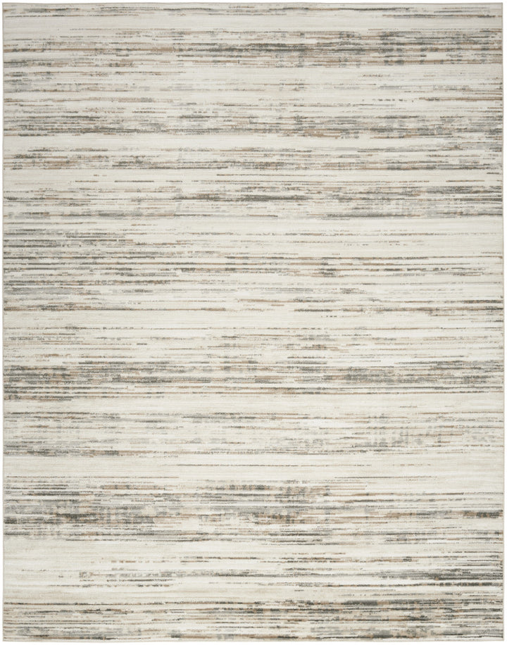 9' x 12' Cream Abstract Distressed Area Rug