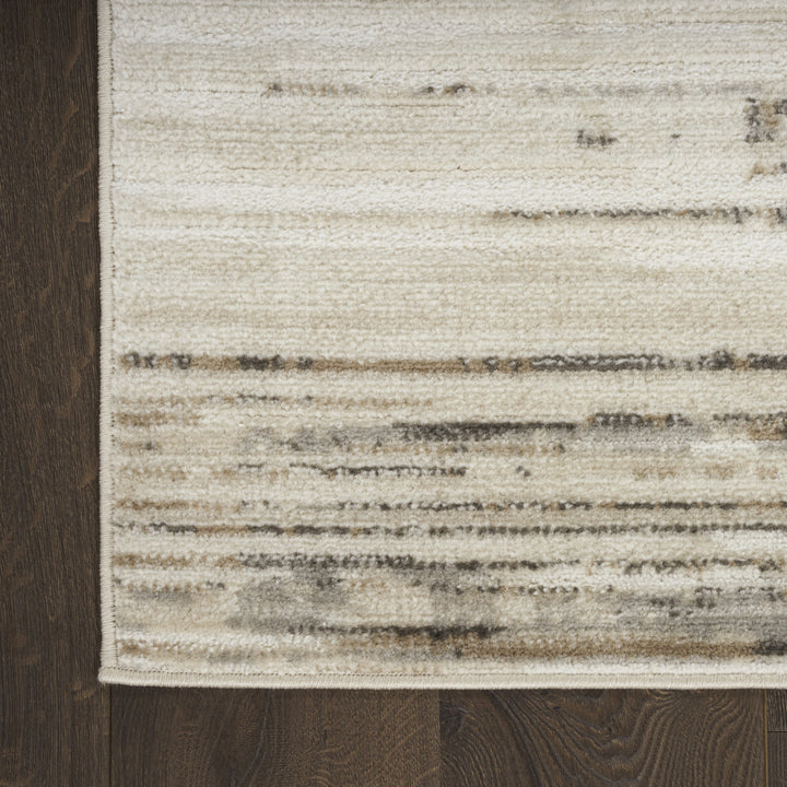 9' x 12' Cream Abstract Distressed Area Rug