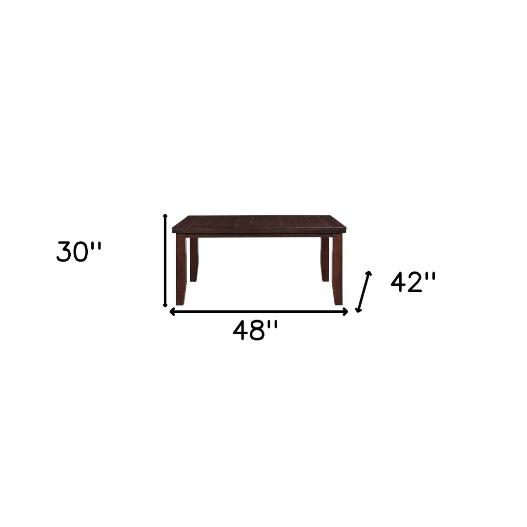 48" Dark Brown Extendable Dining Table