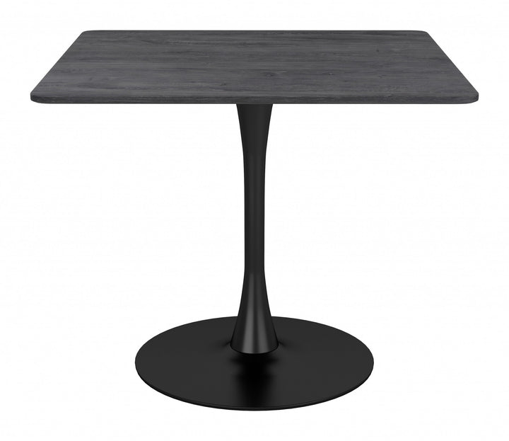 Square Black Pedestal Dining Table