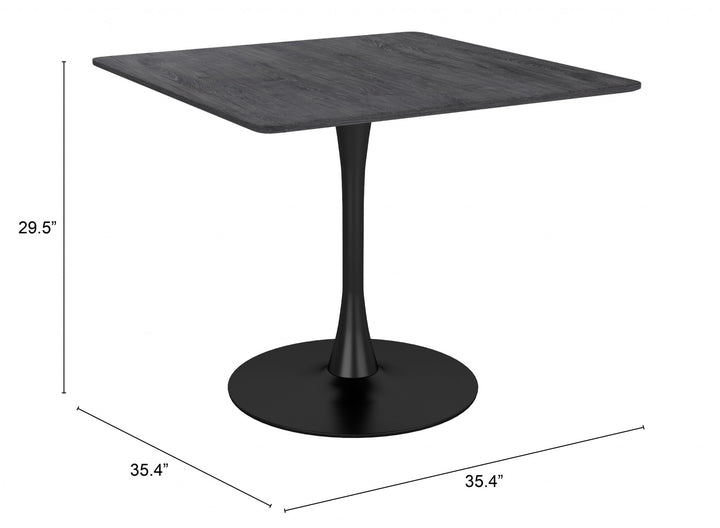 Square Black Pedestal Dining Table