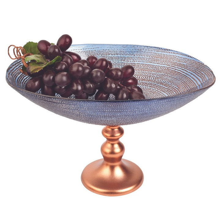 Handcrafted European Glass Centerpiece Footed Bowl