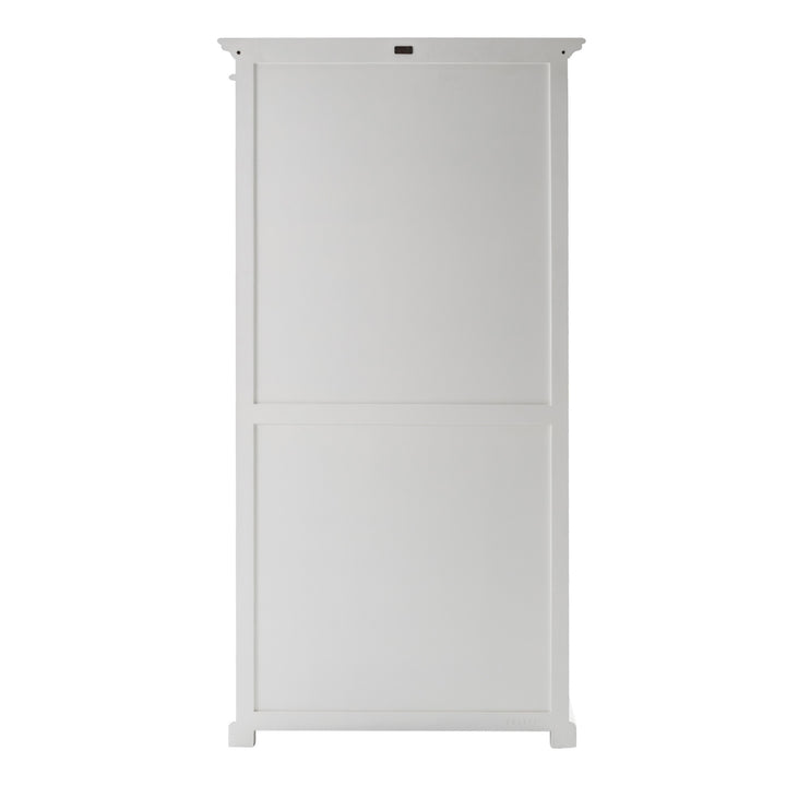 Classic White and Glass Double Door Storage Cabinet