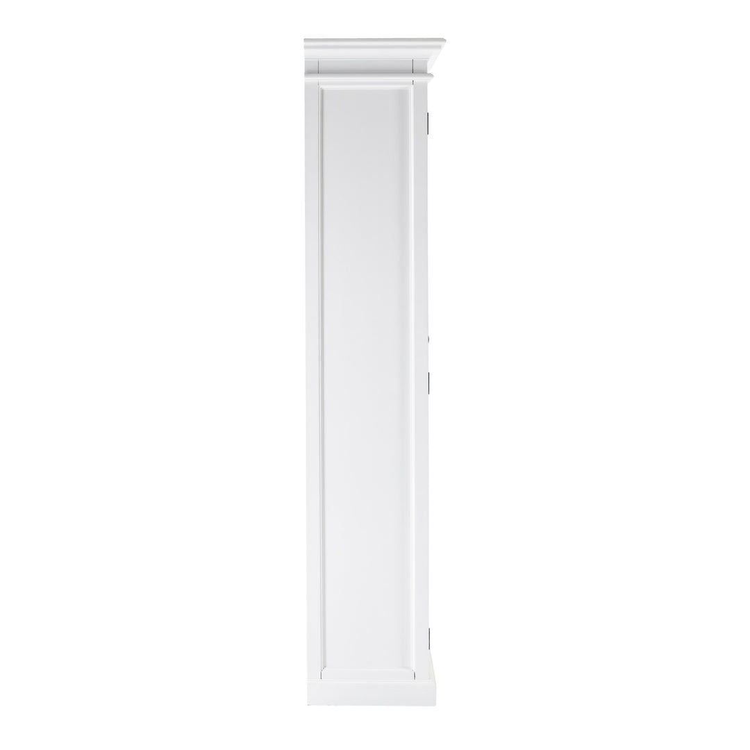 Classic White and Glass Double Door Storage Cabinet