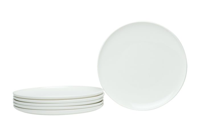 White Six Piece Porcelain Service For Six Salad Plate Set