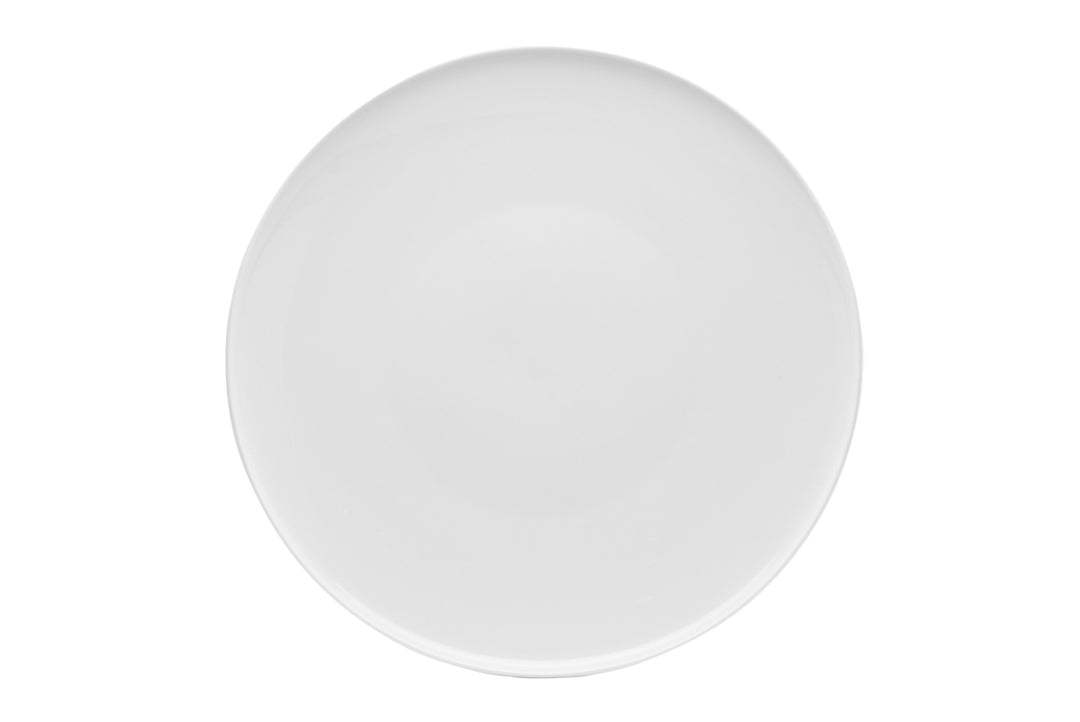 White Six Piece Round Coupe Porcelain Service For Six Dinner Plate Set