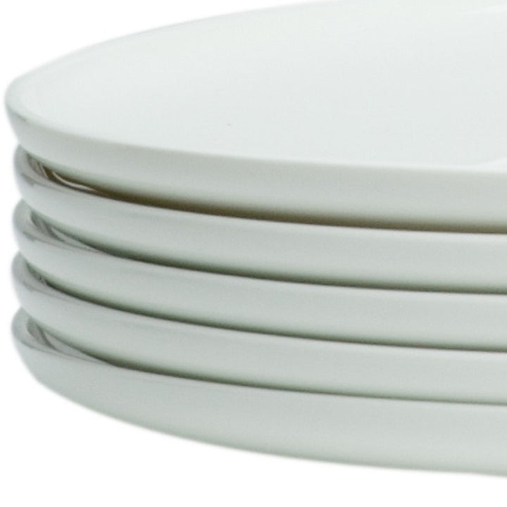 White Six Piece Round Coupe Porcelain Service For Six Dinner Plate Set