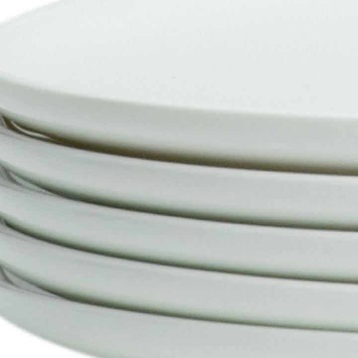 White Six Piece Round Coupe Porcelain Service For Six Dinner Plate Set