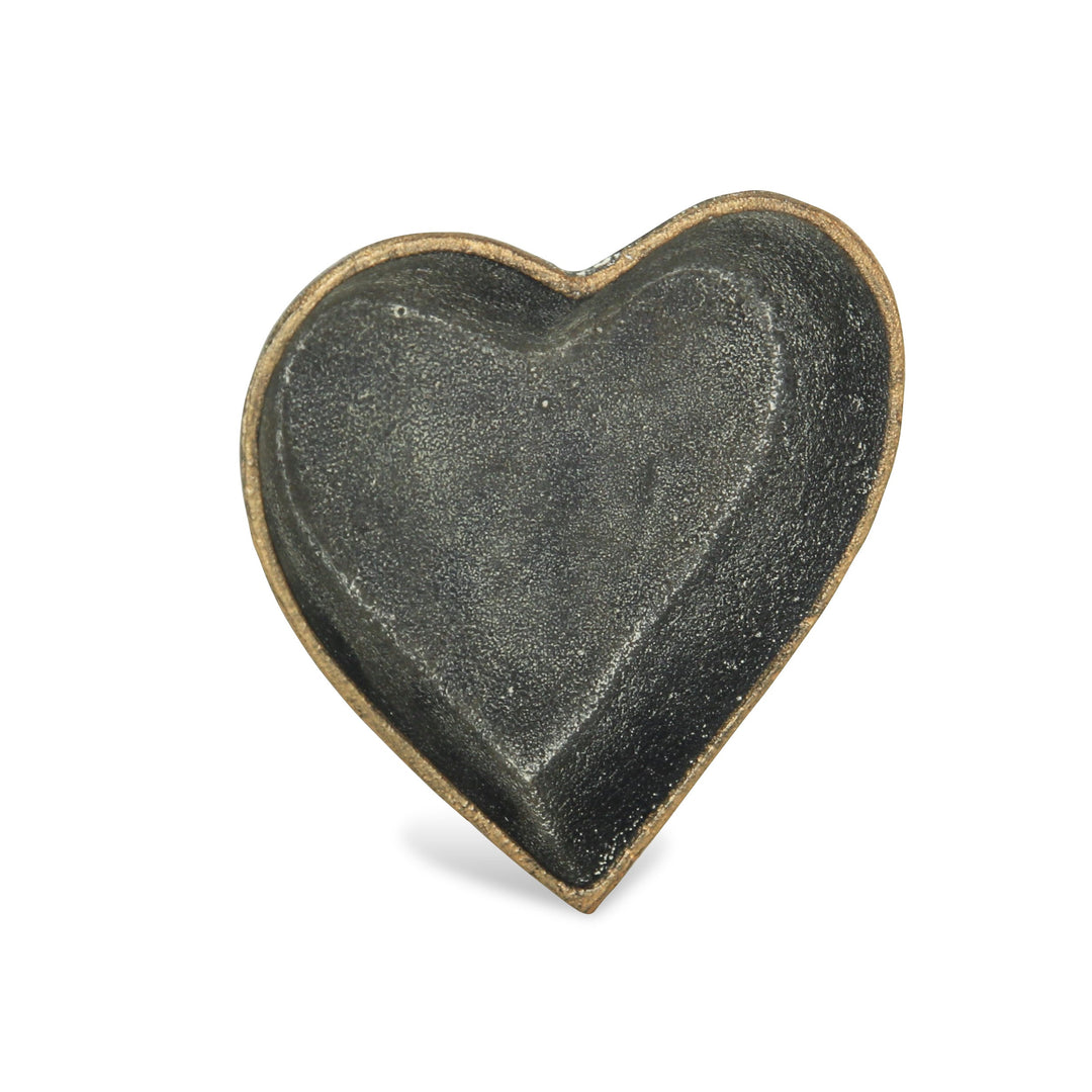 6" Black Heart Metal Heart Handmade Vanity Tray