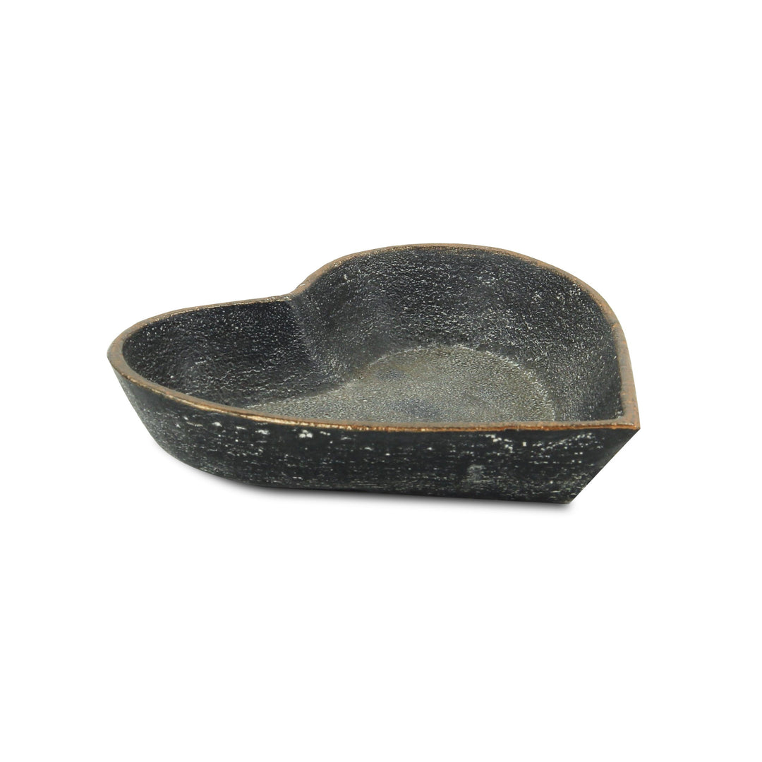 6" Black Heart Metal Heart Handmade Vanity Tray