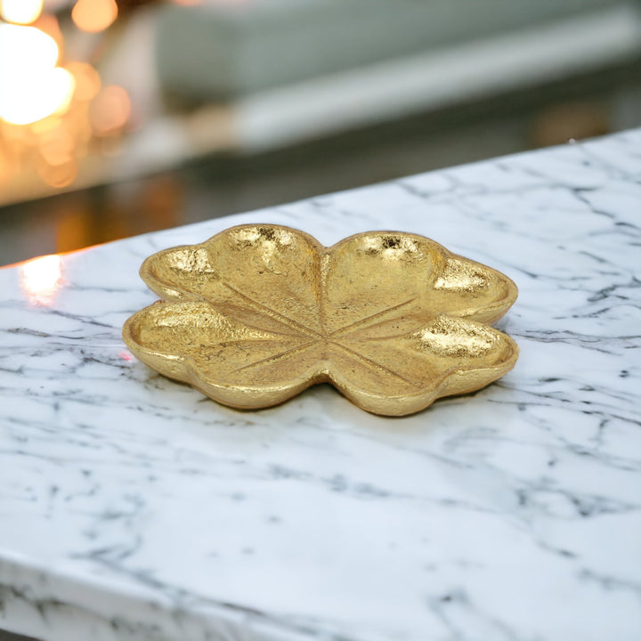 7" Gold Shamrock Metal Handmade Vanity Tray