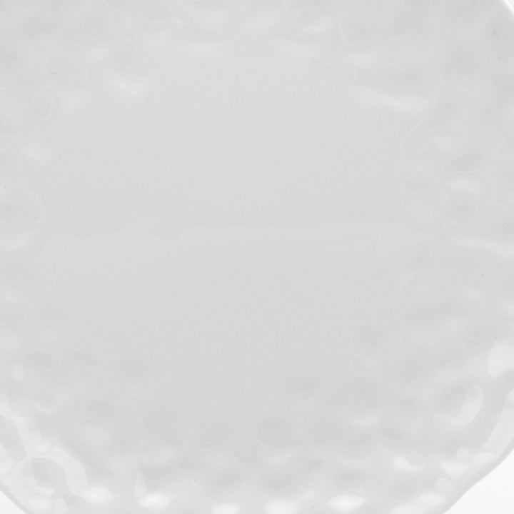 White Six Piece Round Pebbled Porcelain Service For Six Salad Plate Set