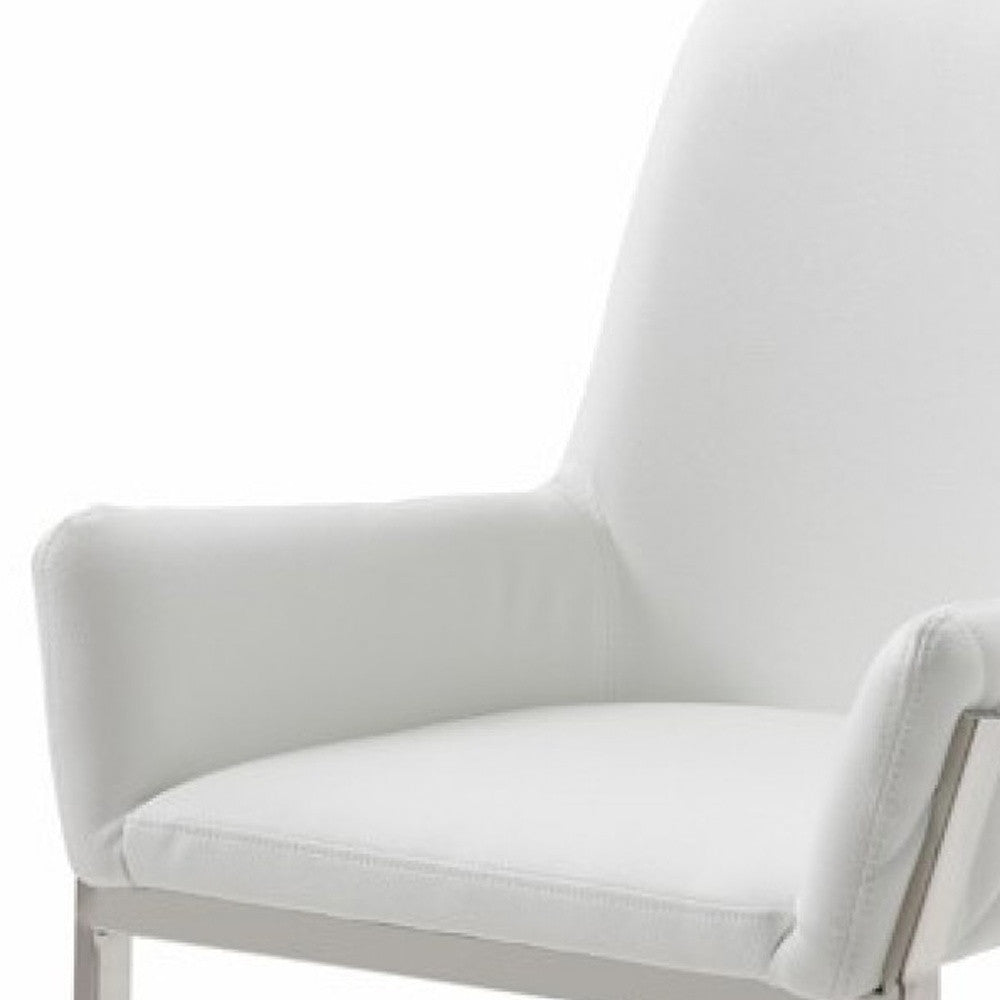 White Faux Leather Dining Chair