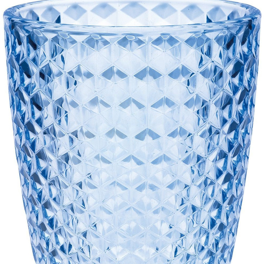 Set of Four Blue Diamond Acrylic Stemless Whiskey Glass