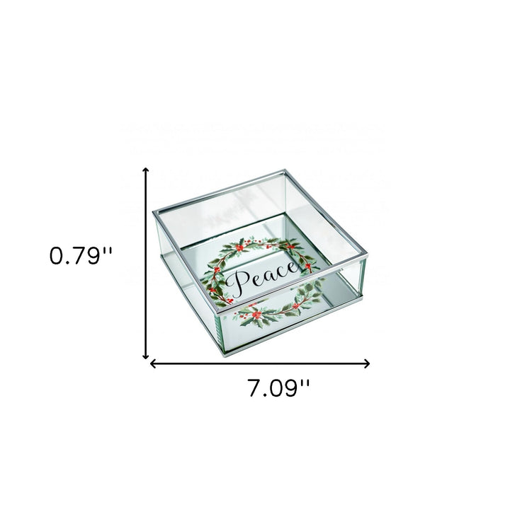 6" Christmas Wreath Peace Vanity Tray