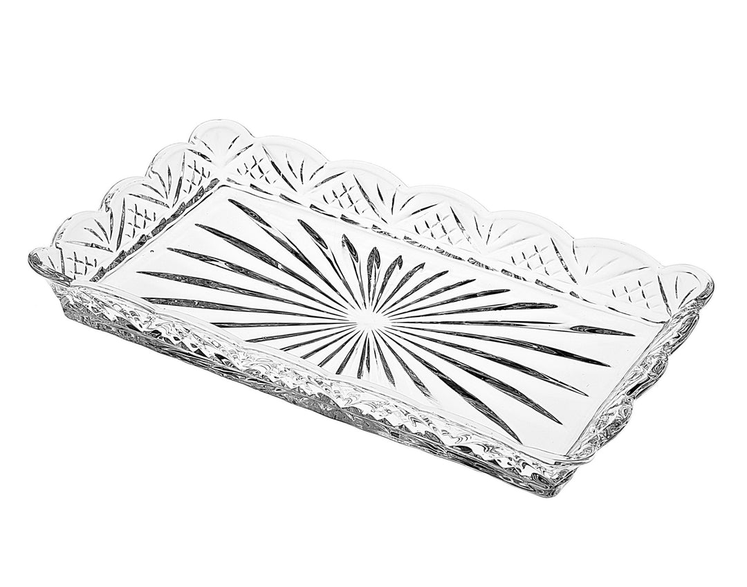 10" Rectangular Cut Crystal Narrow Serving Tray