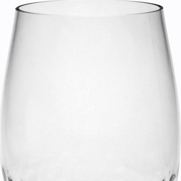 Set of Four Clear Dimpled Tritan Plastic Stemless All Purpose Tumbler Wine Glasses