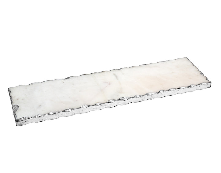 18" White Rectangular Marble Vanity Tray