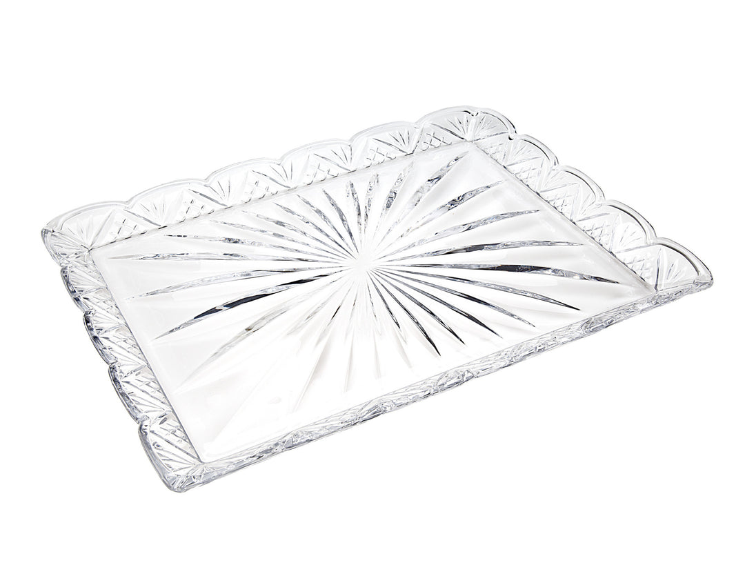 12" Clear Rectangular Crystal Serving Tray