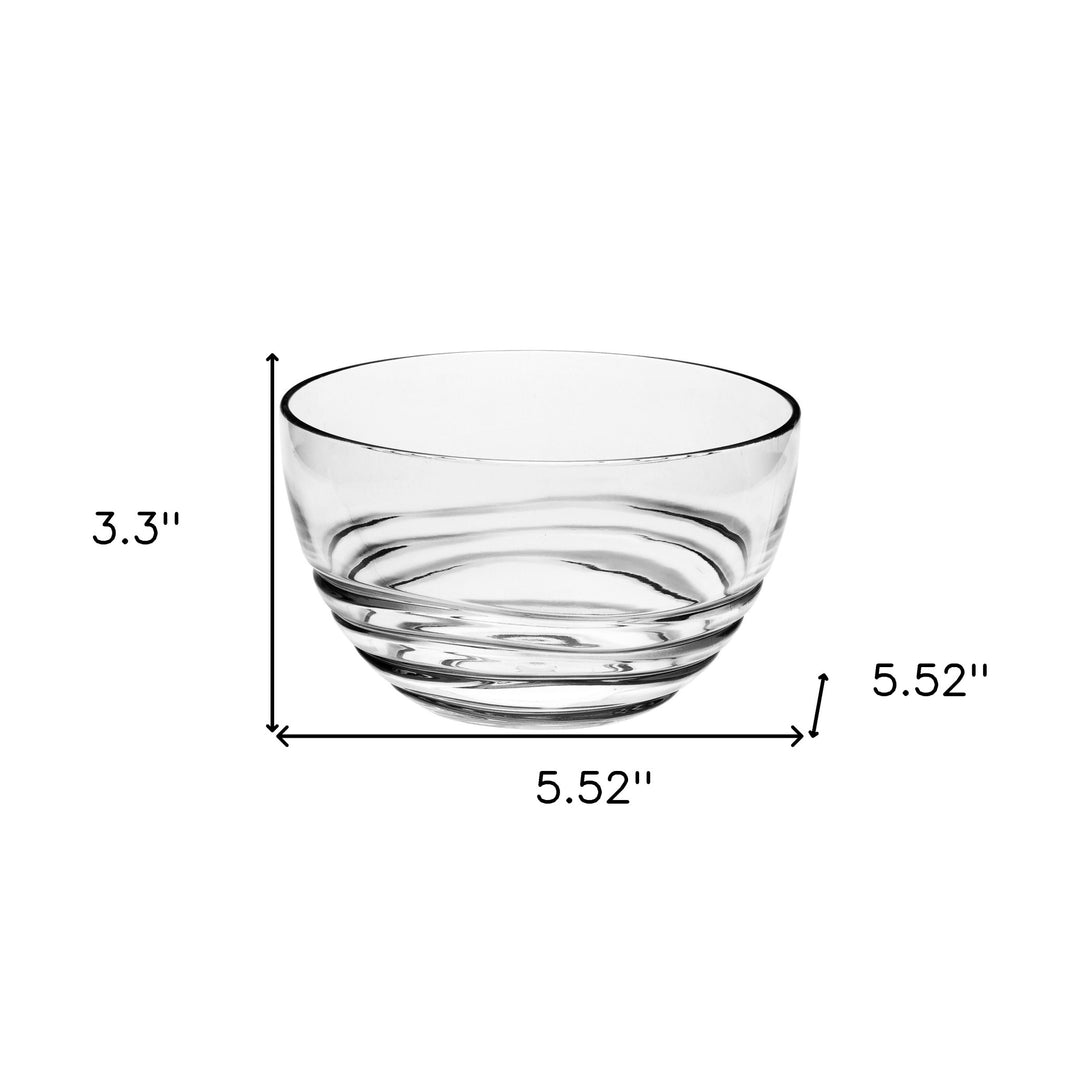 Clear Four Piece Round Swirl Acrylic Service For Four Bowl Set