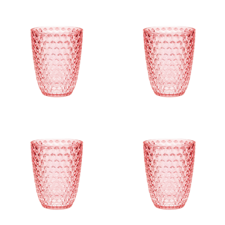 Set of Four Pink Diamond Acrylic Stemless Whiskey Glass