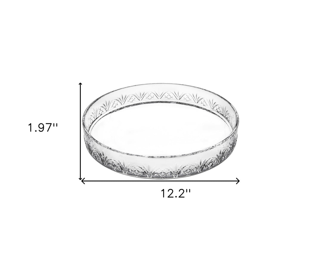 12" Clear Round Crystal Tray