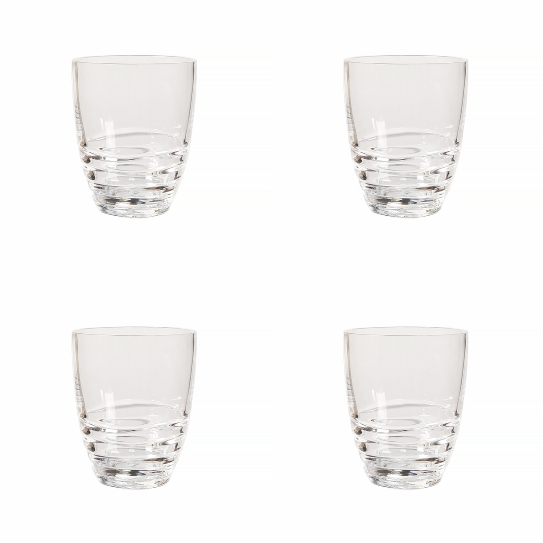 Set of Four Clear Acrylic Stemless Whiskey Glass