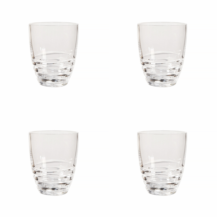 Set of Four Clear Acrylic Stemless Whiskey Glass