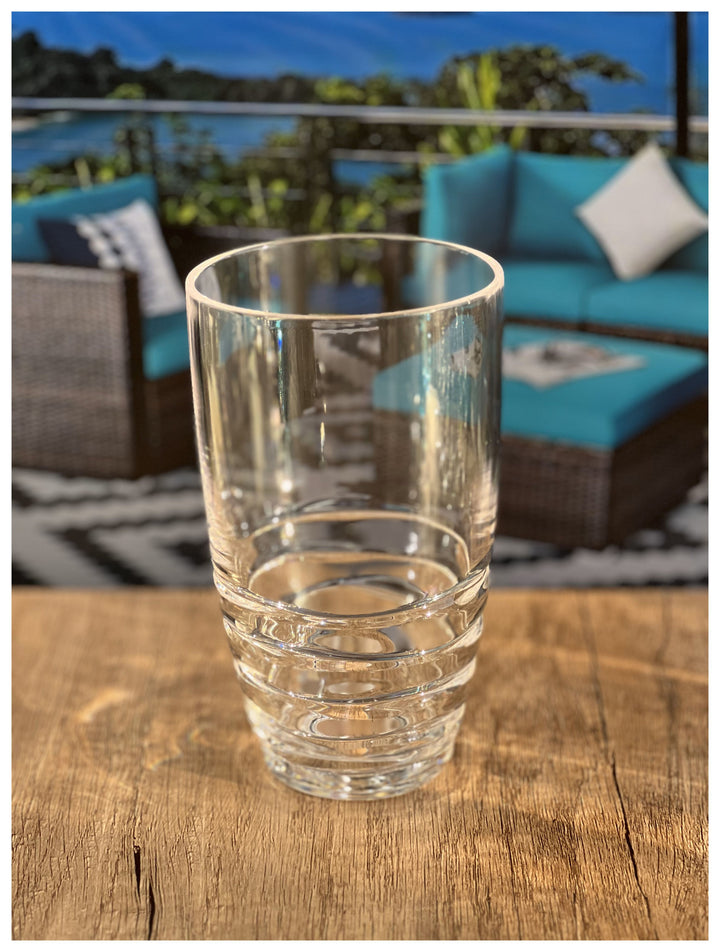 Set of Four Clear Swirl Acrylic Highball Glasses