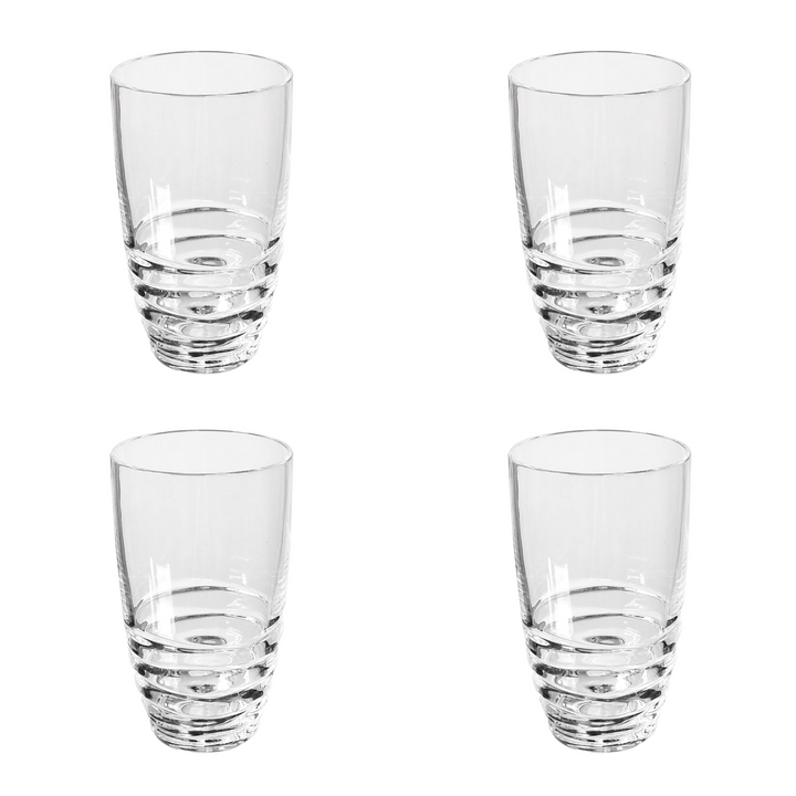 Set of Four Clear Swirl Acrylic Highball Glasses