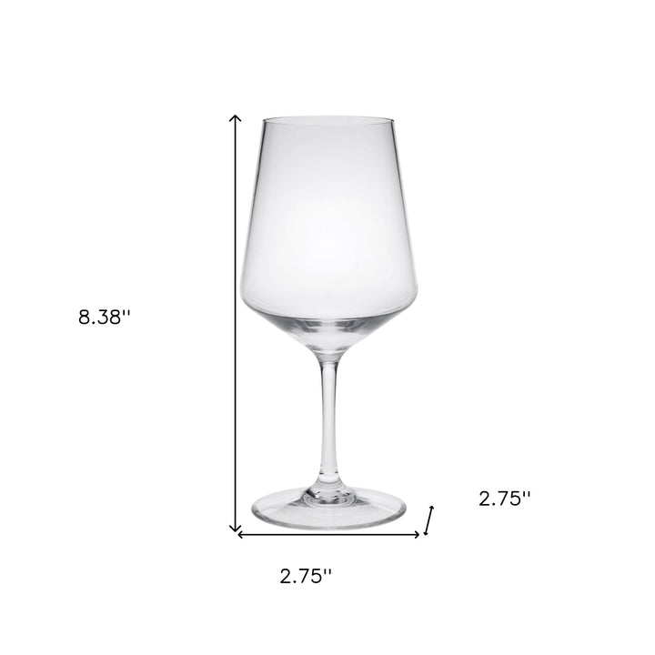 Set of Four Clear Tritan Plastic Stemmed All Purpose Wine Glasses