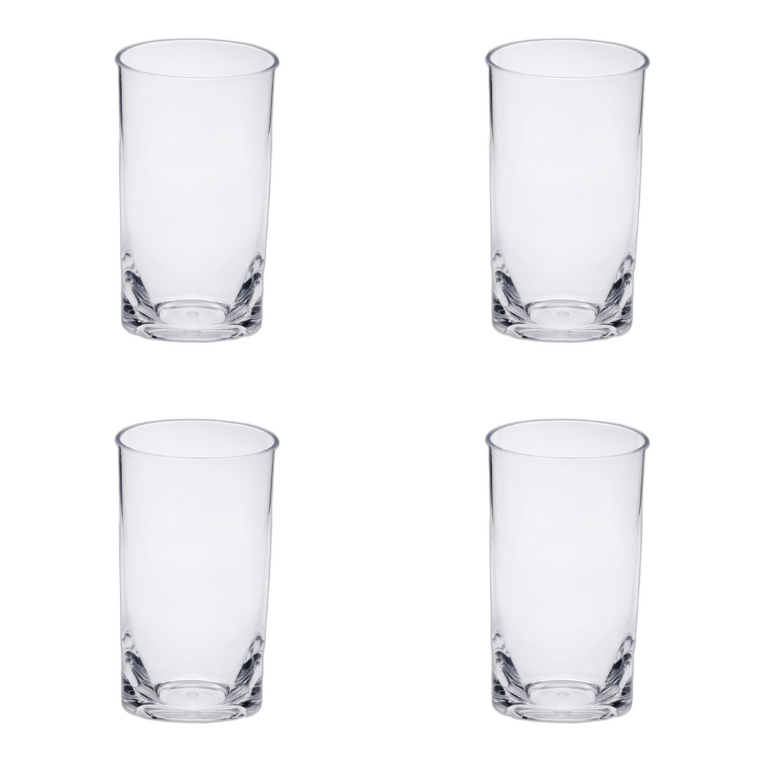 Set of Four Clear Acrylic Stemless Highball Glass