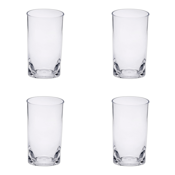 Set of Four Clear Acrylic Stemless Highball Glass