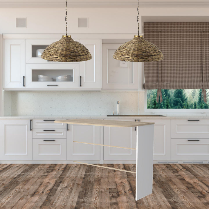 White 47" Kitchen Island With Storage