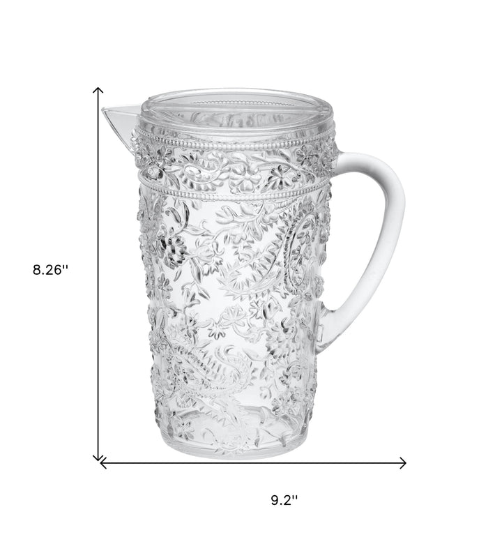 2.5 Quart Clear Paisley Acrylic Pitcher