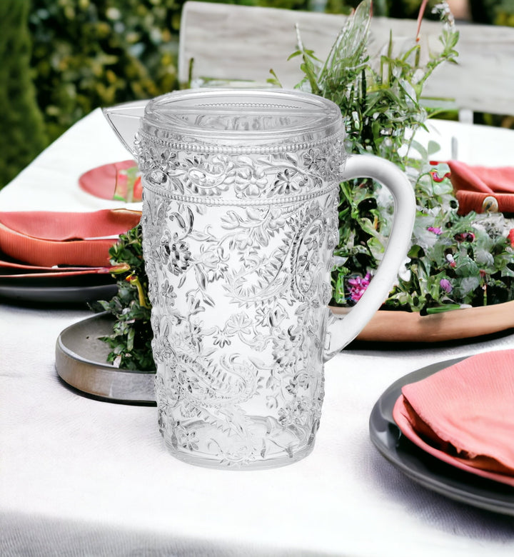 2.5 Quart Clear Paisley Acrylic Pitcher