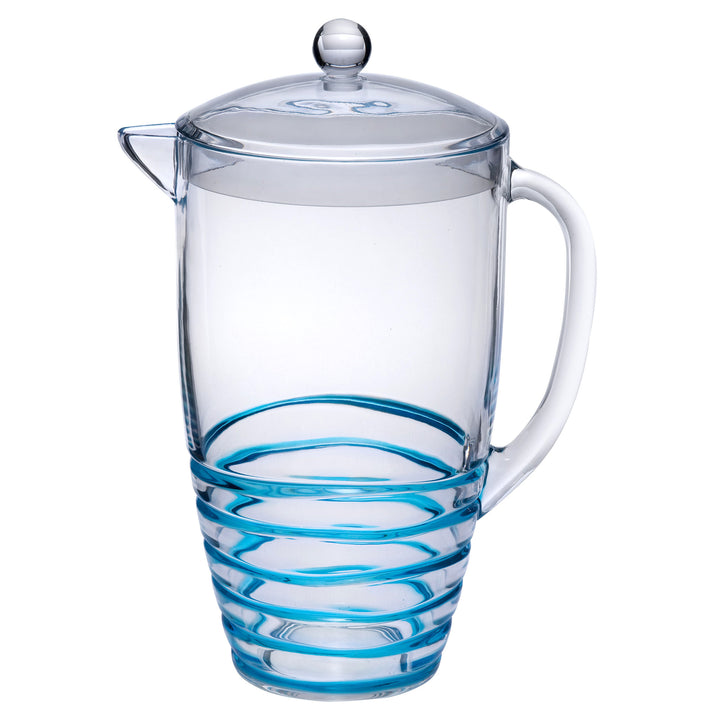 2.5 Quart Clear and Blue Swirl Acrylic Pitcher