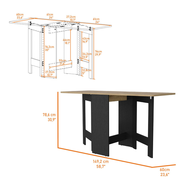 24" Black Dining Table