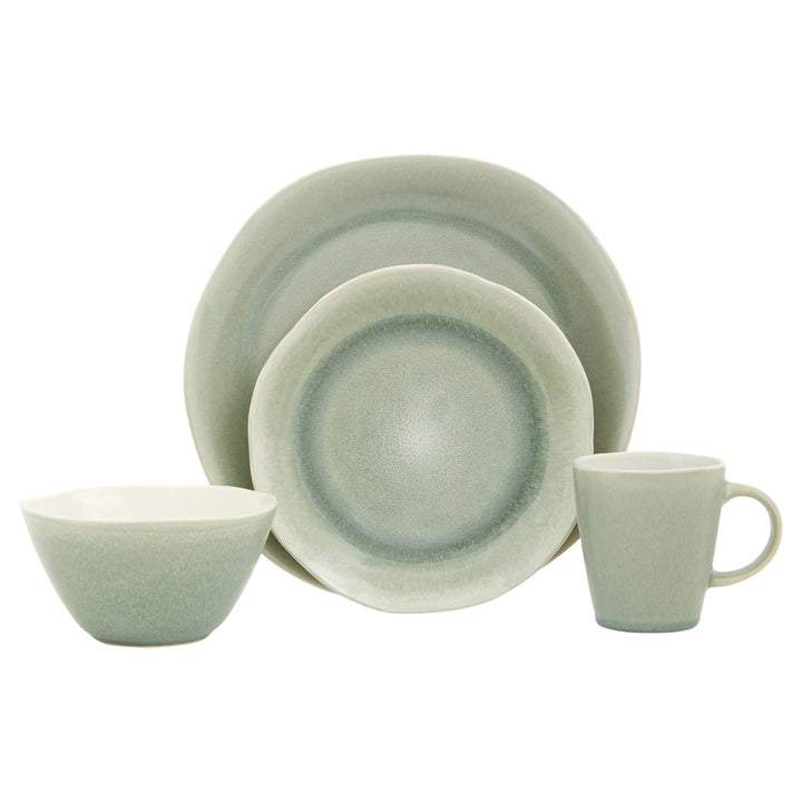 Sage Sixteen Piece Ceramic Service For Four Dinnerware Set