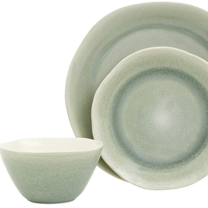 Sage Sixteen Piece Ceramic Service For Four Dinnerware Set