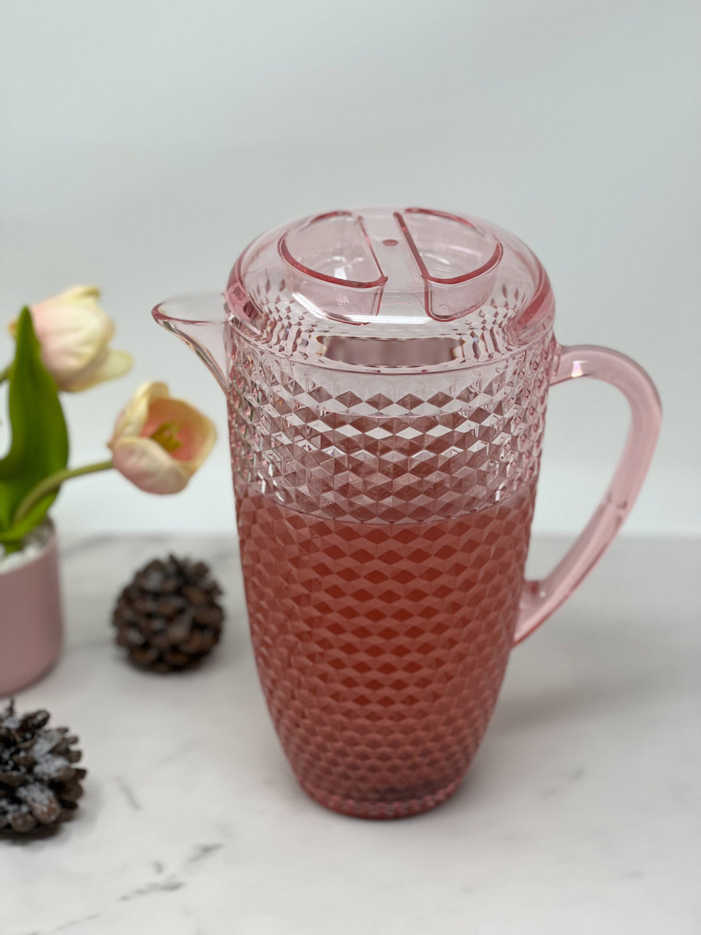 2.5 Quart Pink Diamond Acrylic Pitcher