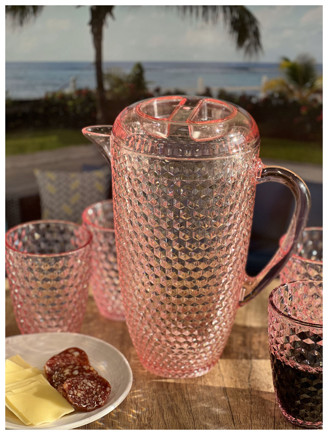 2.5 Quart Pink Diamond Acrylic Pitcher