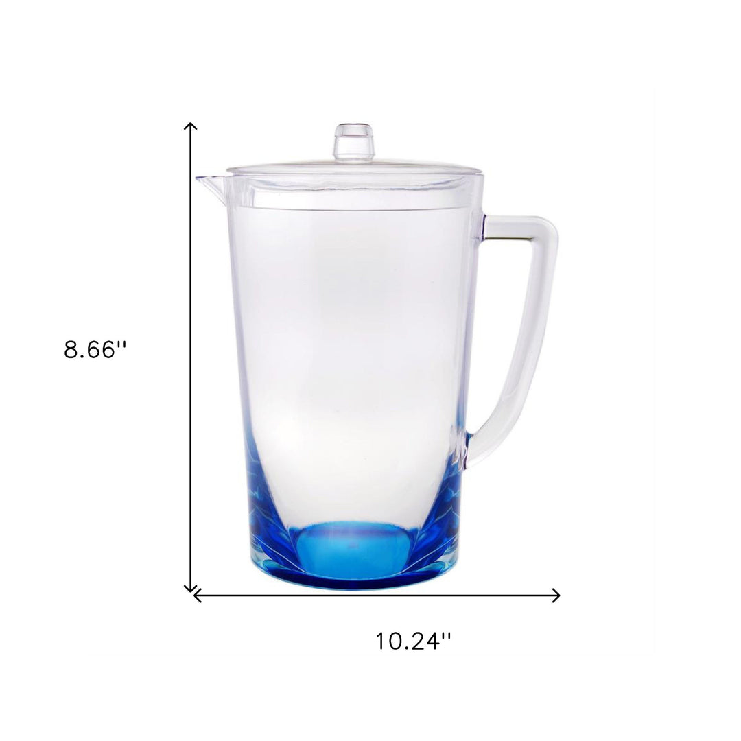 2.75 Quart Clear and Blue Acrylic Pitcher