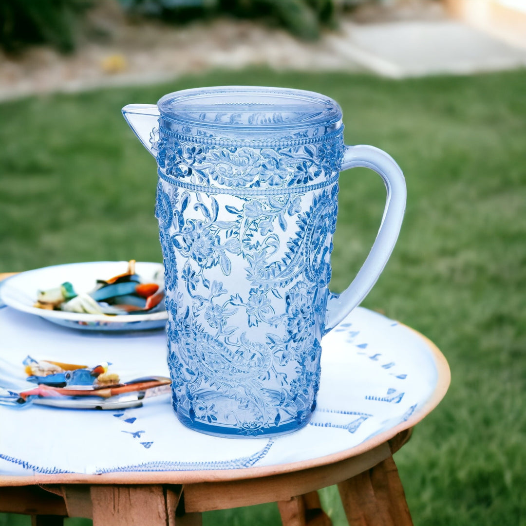 2.5 Quart Blue Paisley Acrylic Pitcher