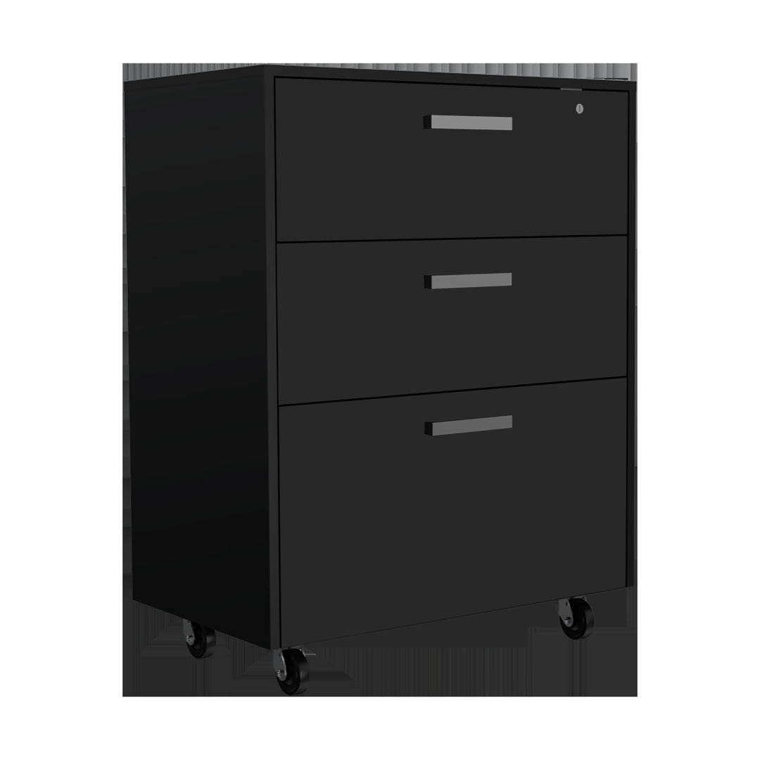 28" Black Wall mounted Accent Cabinet With Twelve Shelves And Six Drawers