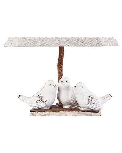 Three Feathered Friends Atop A Stack Of Books Accent Lamp