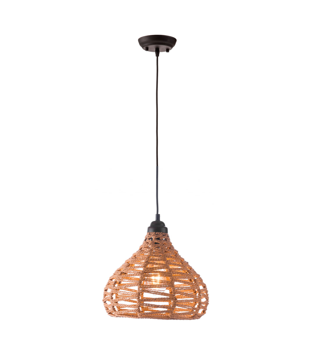 Natural Lantern Metal Dimmable Ceiling Light With Natural Shades