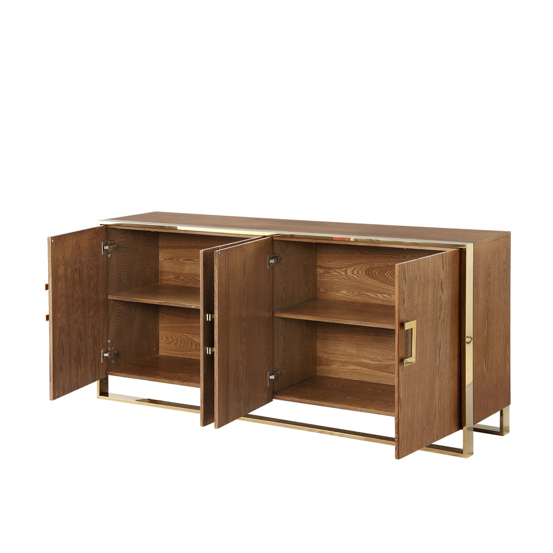 71" Brown Sideboard with Four Doors