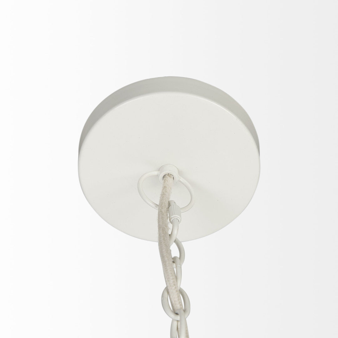 Whitewash Beaded Hanging Chandelier